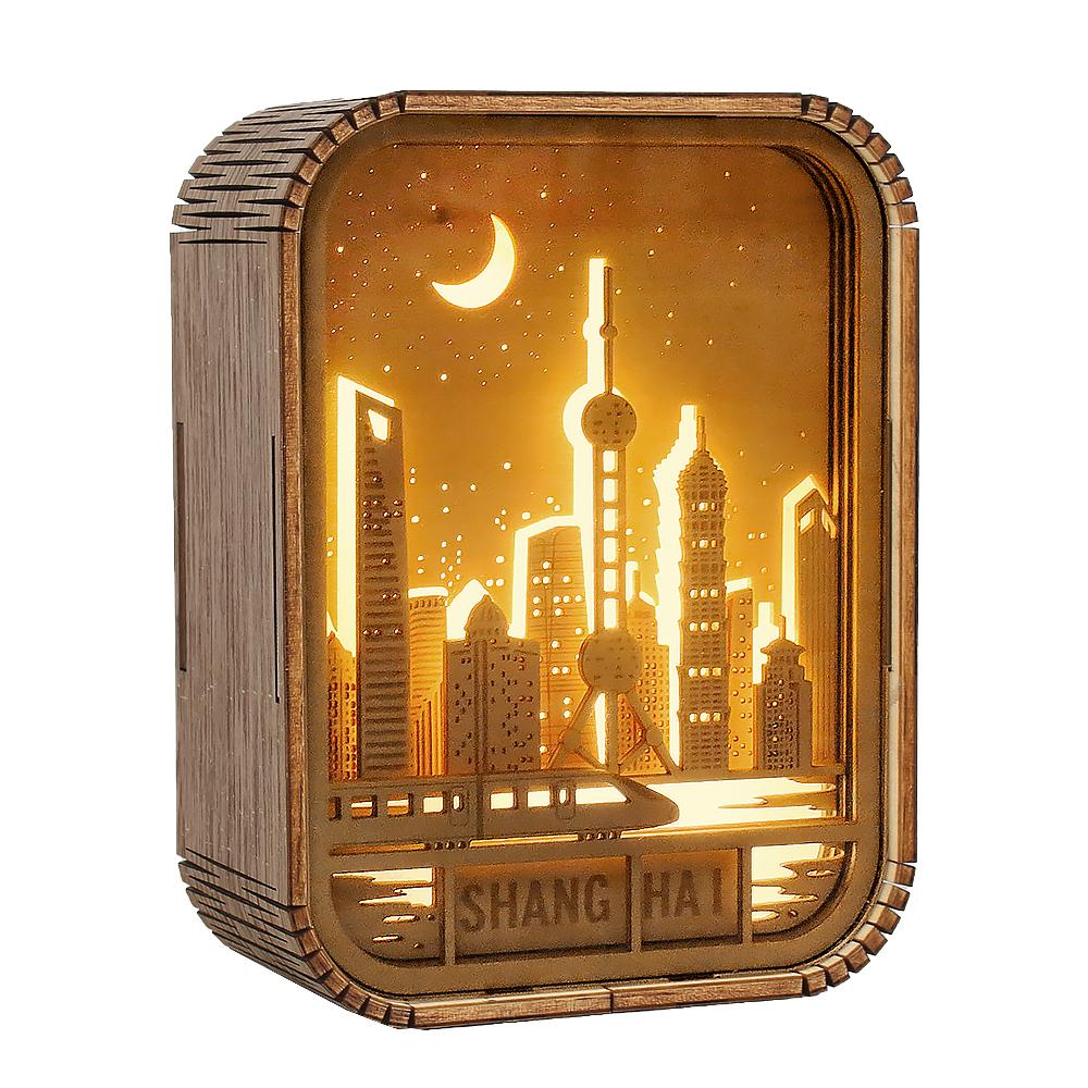 3D Led Night Light Modern Wood Table Lamp 3D Hollow Carving Wood Light Bedroom Night Lamp For Children Desktop Decor Lamp Gift