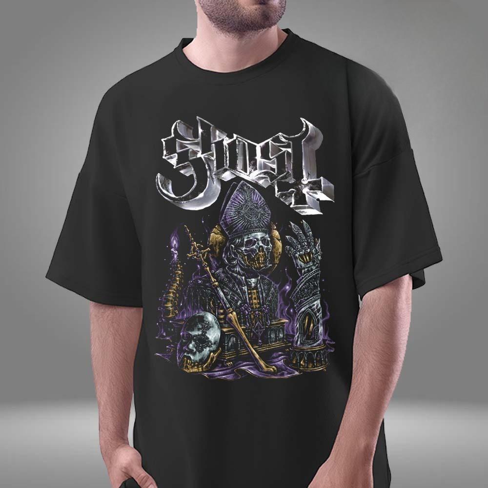 Горячая Распродажа Футболка унисекс Ghost Band Skeletour 2025 Высококачественная Роскошная Для Мужчин и Женщин Топ Y2k Летний S