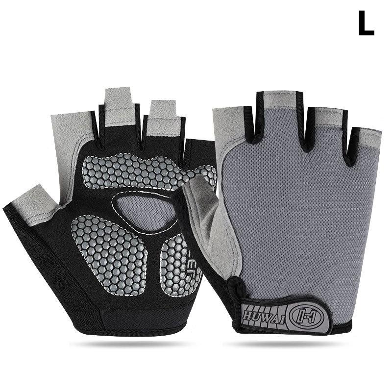 

Professional Gym Fitness Breathable Anti-Slip Women Men Half Finger Summer Fishing Cycling Fingerless Gloves Female Bicycle Bike L