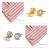 Vintage Styles Round Cufflinks with Cubic Zirconia Stones for Men in Formal and Social Event