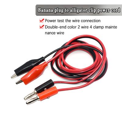 1M Krokodilklemme zu AV Bananenstecker Testkabel Messleitung Stecker Dual Tester Sonde 35mm Krokodilklemme für Multimeter Messwerkzeug