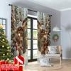 2pcs 2D flat printing Merry Christmas Window Drapes Snow Arch 100% Polyester Without Electricity Family Party Use for Home &