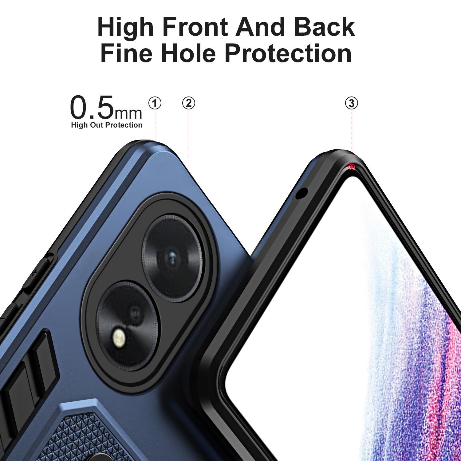 

For Oppo A38 4G/A18 4G Kickstand Case TPU+PC Phone Protective Cover Blue