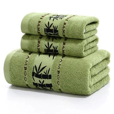 100% Bamboo Fiber Bath Towel 3-Pce Set,Bamboo Green Adult Sports Towel,Three Towels Totaling 35Cm X 75Cm * 2 And 70Cm X 140Cm *1
