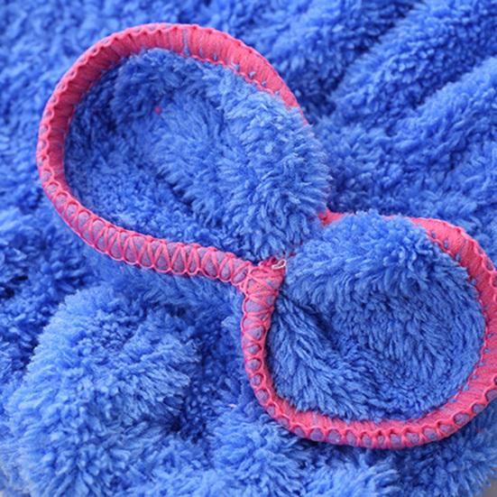 Damen Korallenfleece Schnelltrocknendes Haarhut Badezubehör Trockentuch Badekappe
