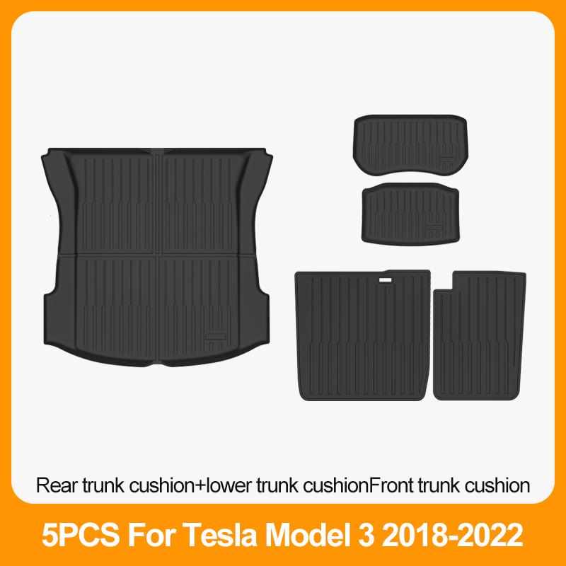 Car Floor Mats For Tesla Model 3 2018 2019 2020 2021 2022 Premium All Weather Anti-Slip Waterproof TPE Floor Liners Mat Pads