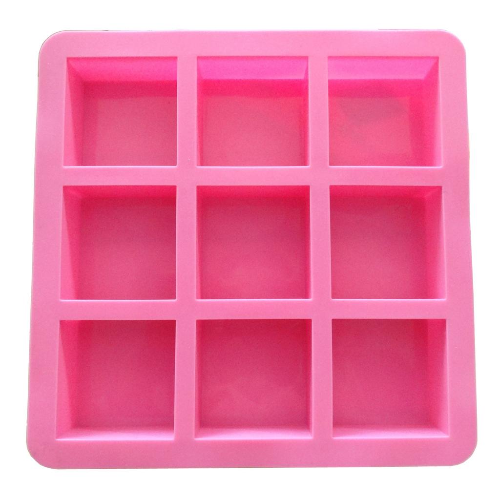 9 Cavities 100ml Square Fondant Cake  Silicone Chocolate Ice C ube