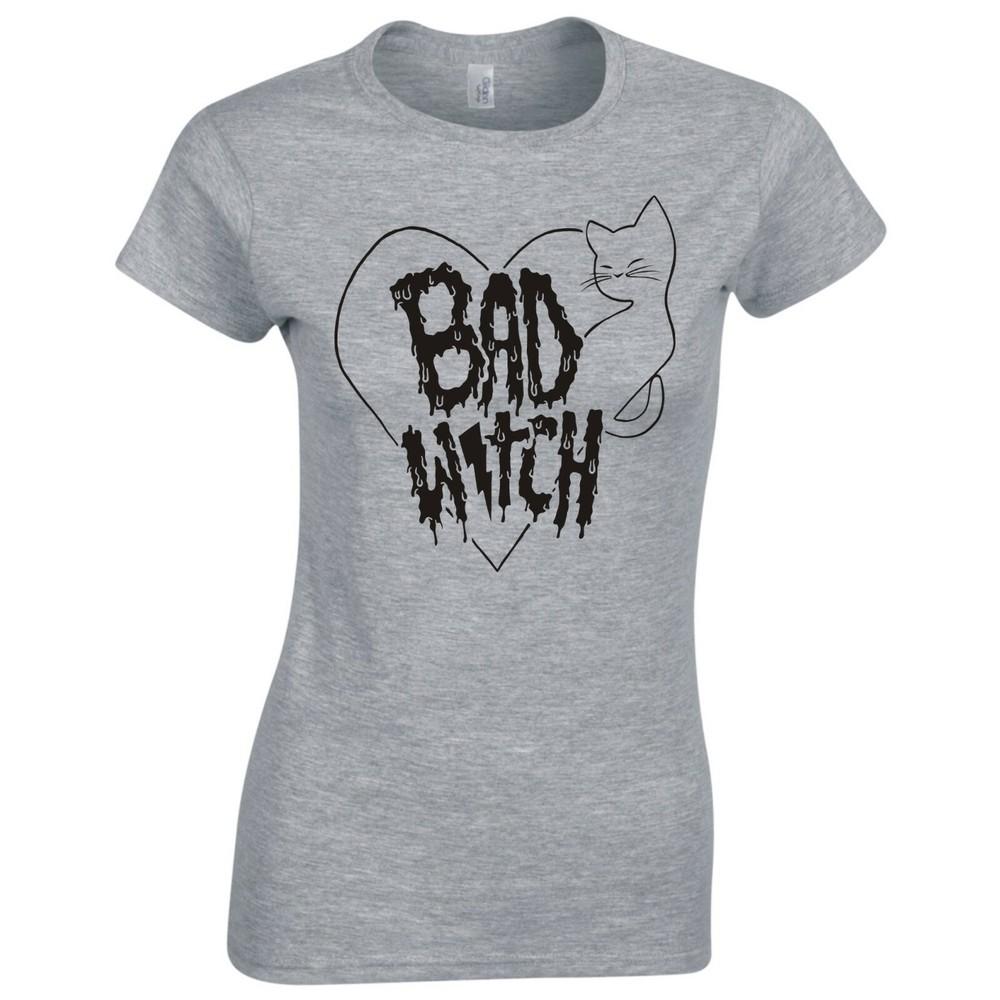 Funny Goth Bad Witch Ladies Skinny Fit Tshirt