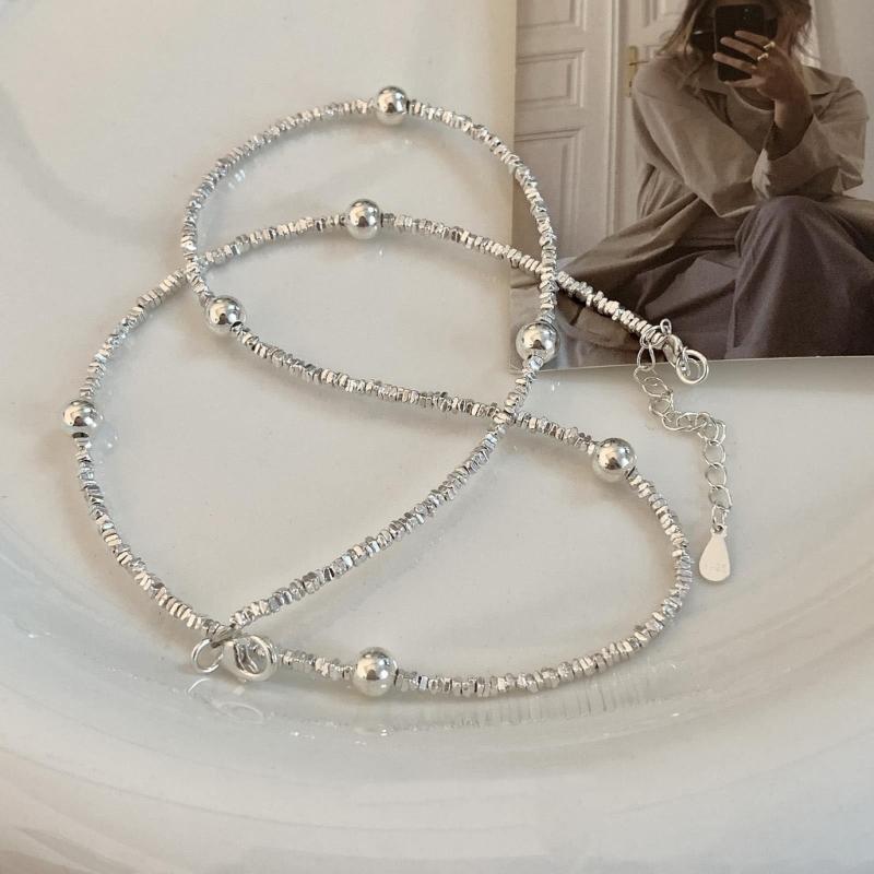 Fashion Heart Pendant Necklace Silver Color Bead Layered Necklace Temperament Clavicle Chain Necklace Choker Jewelry