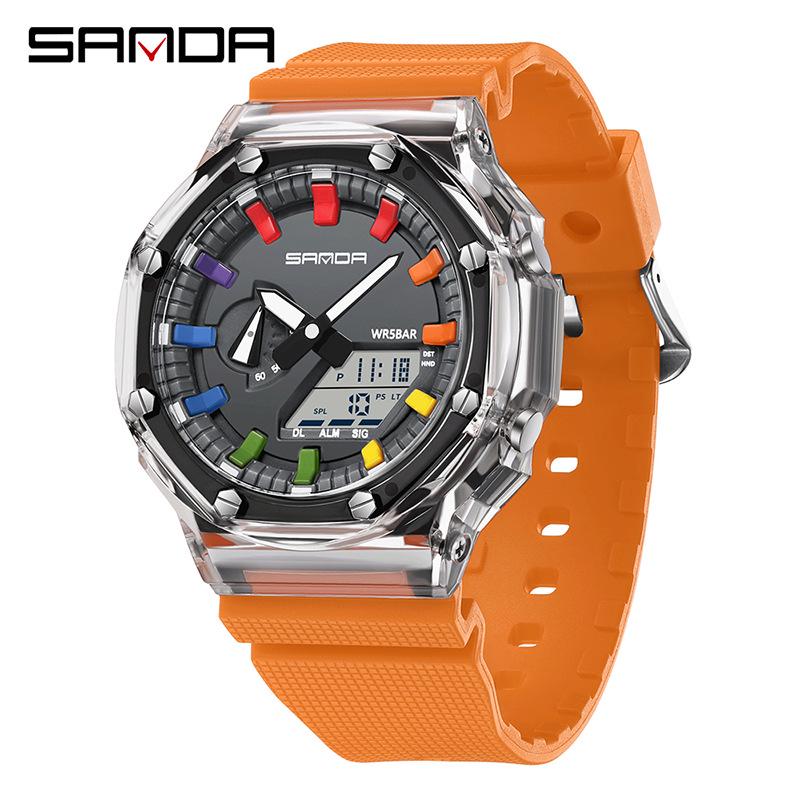 Unisex Transparent Octagonal Electronic Wristwatch: Multifunctional, Waterproof, Swimming-Compatible, Best-Selling Design
