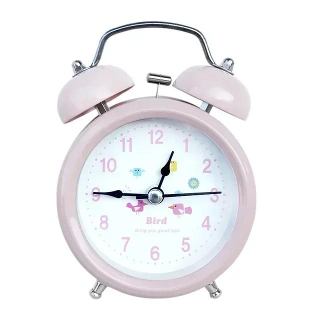 Retro Loud Alarm Clock Double Bell Mechanical Key Wound Silent Pointer Alarm Clock Night Light Clocks Home Decor  wall clock
