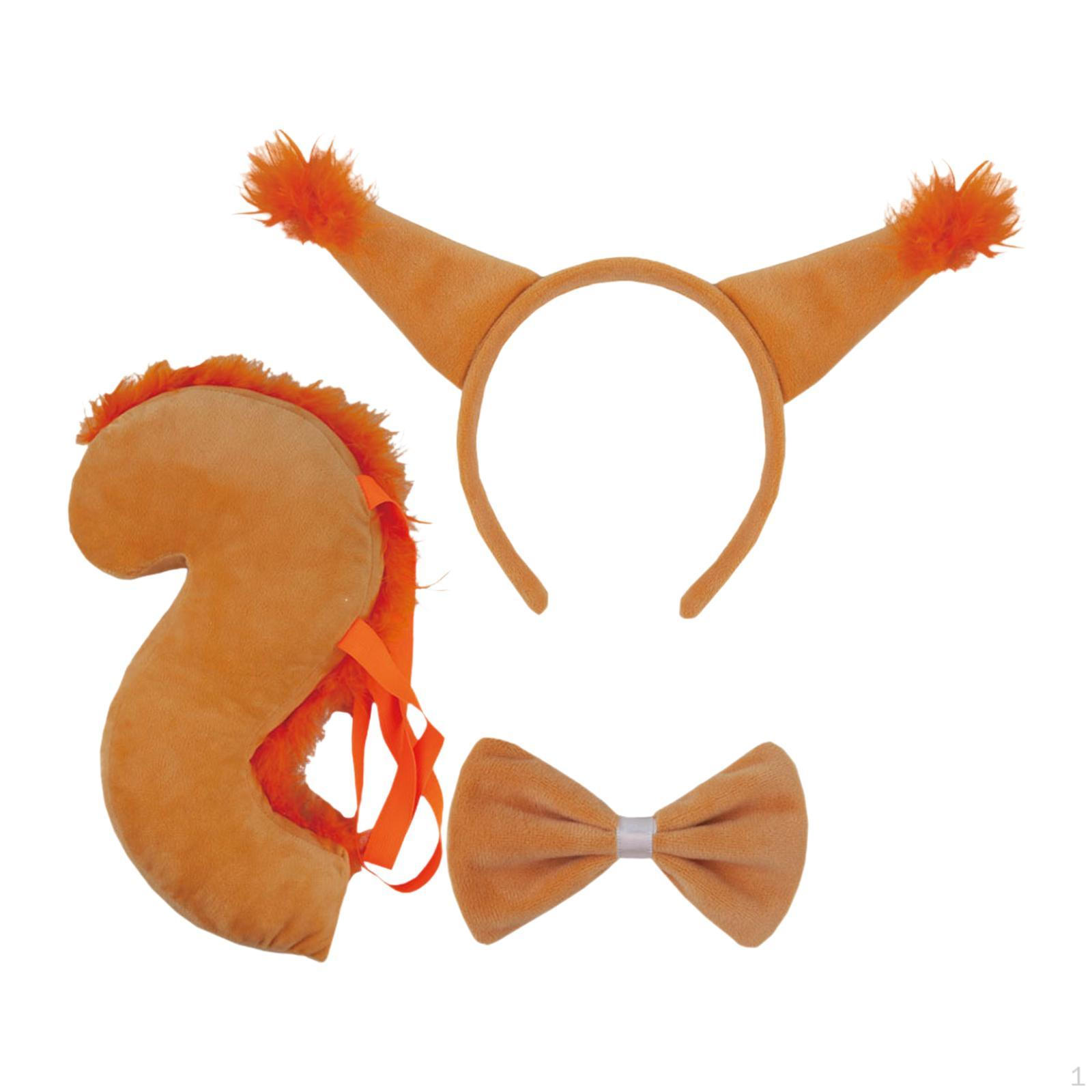 

Набір аксесуарів для костюма тварини з вухами та хвостом для Хеллоуїну Orange without Glove