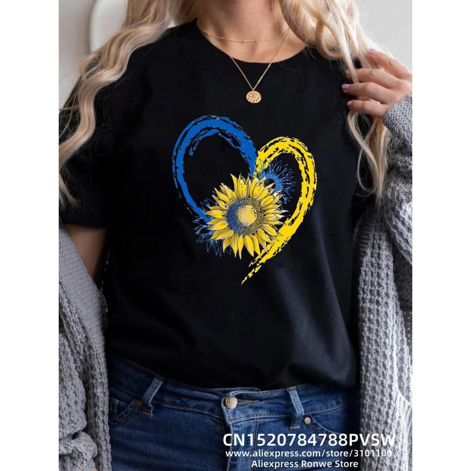 

Women s Heartbeat Print T-shirtGirl Y2K Short Sleeve Tee TopsHarajuku ClothingFemale TopsLady 90S S чёрный