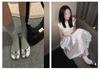Women's Sheepskin Leather Split-Toe Slip-On Chunky Heel Ballet Flats