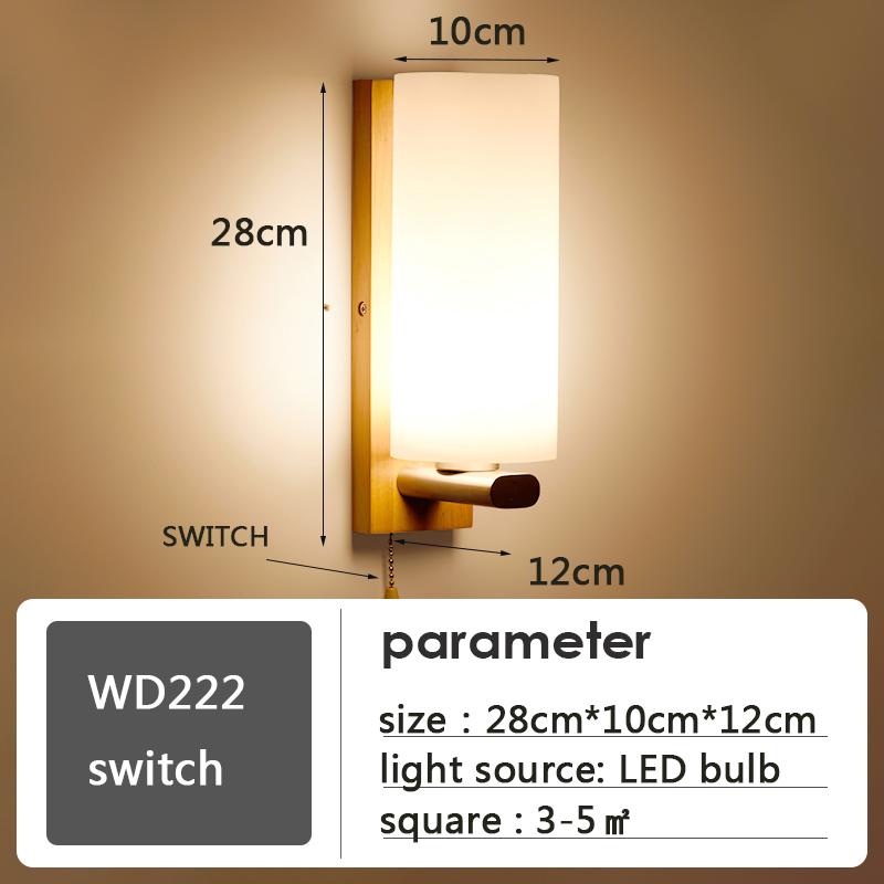 Simple Modern Sconce Wall Light Nordic Living Bedroom Foyer Reading Wood Lighting Bedside Aisle Home Indoor Background Wall Lamp