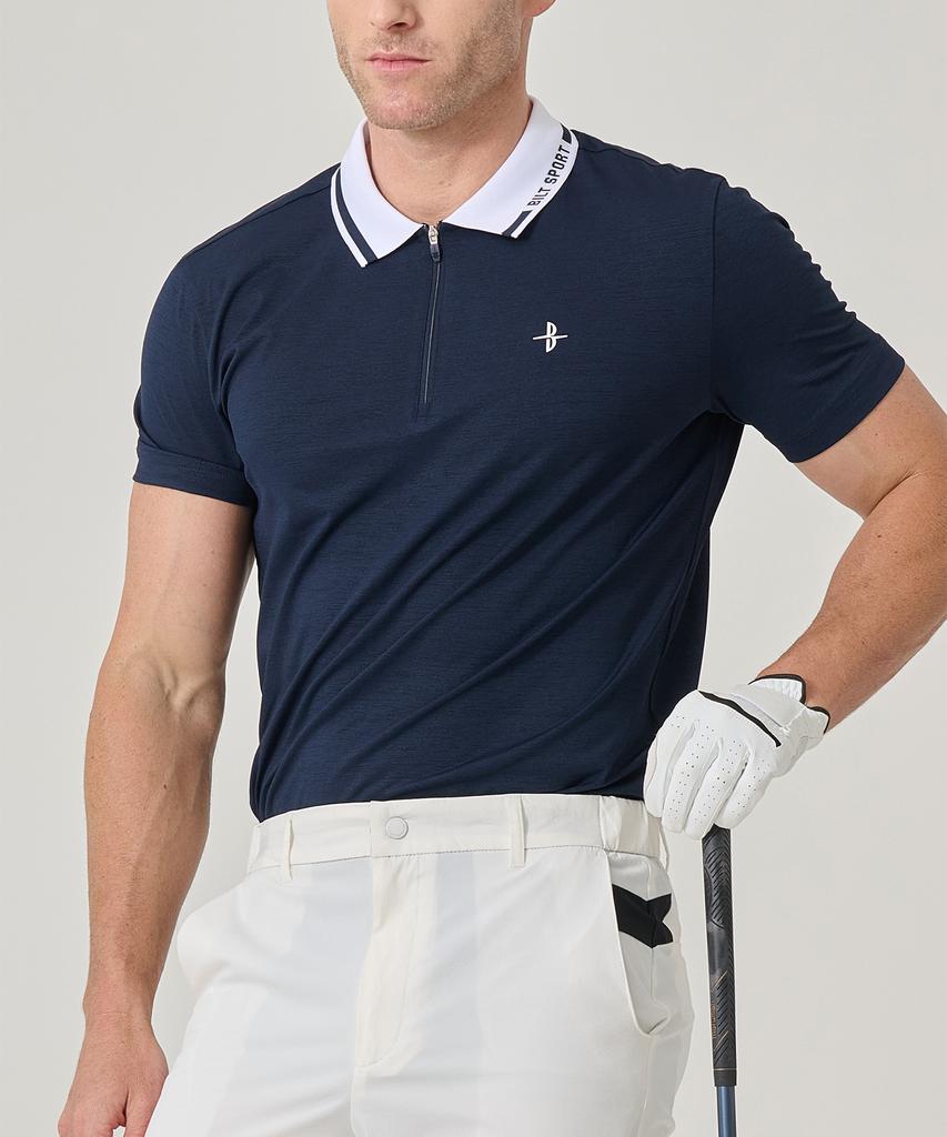 BILTMORE Men'S Logo Collar Zipper T-Shirt (Type A)