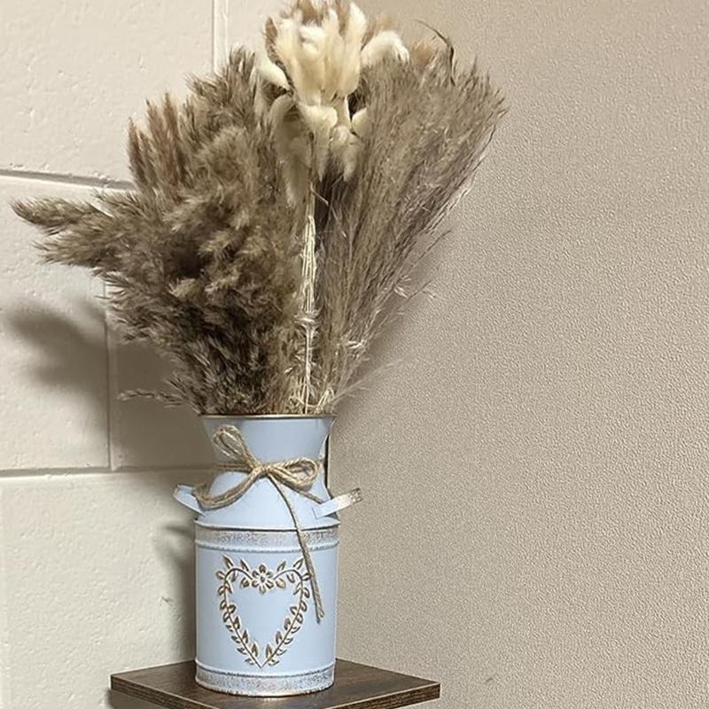 Farmhouse Decors Iron Flower Vases Shabby Chic Milk Can Storage Jugs Metal Planter With Handle For Kitchen Home Decors