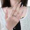 Adjustable Open Design Sparkling Cubic Zirconia Engagement Ring for Women - Non-Tarnish Stainless Steel Wedding Band Jewelry