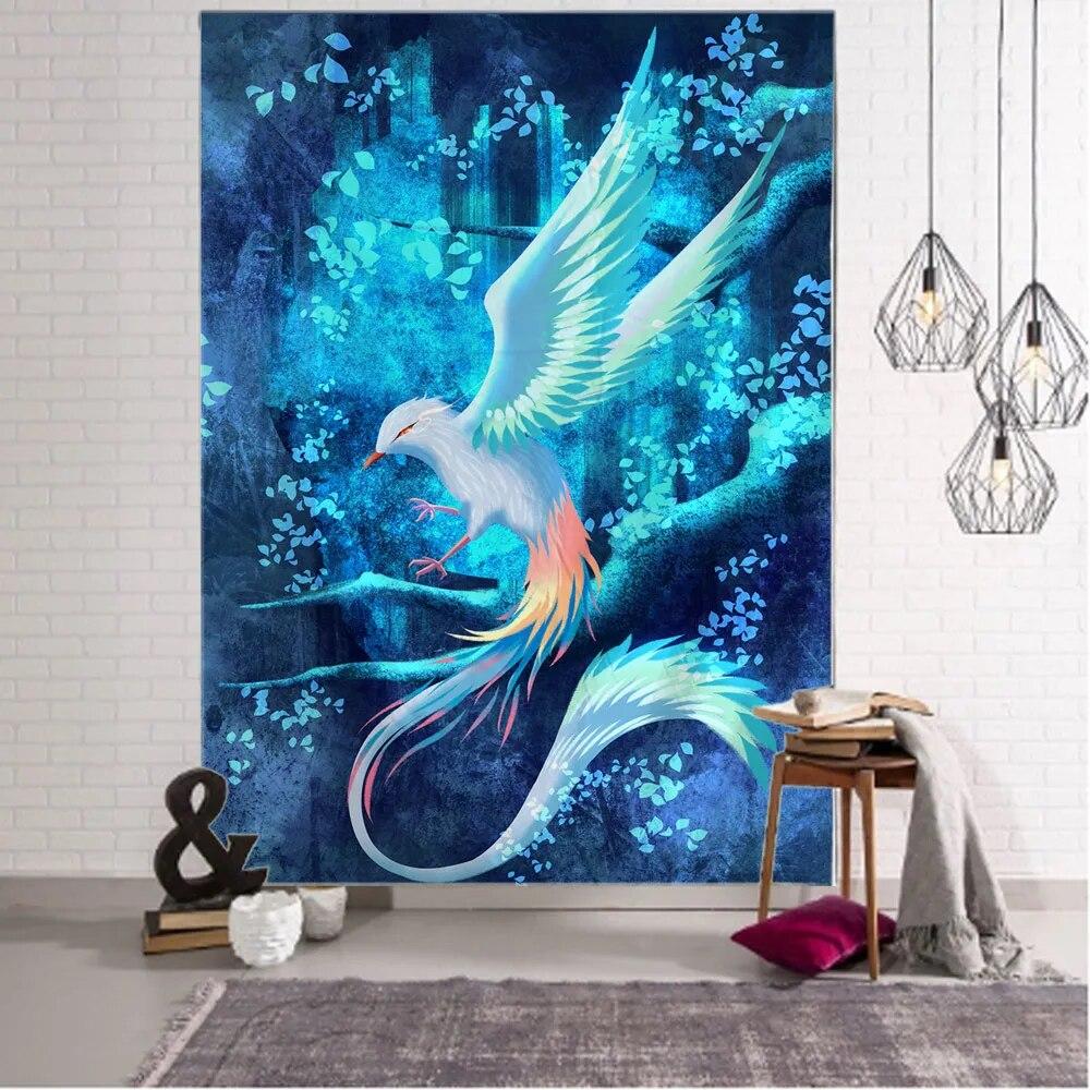 Fire Phoenix Wall Hanging Tapestry Flying Bird Art Decoration Wall Hanging Bedroom Room Living Room Home Decoration