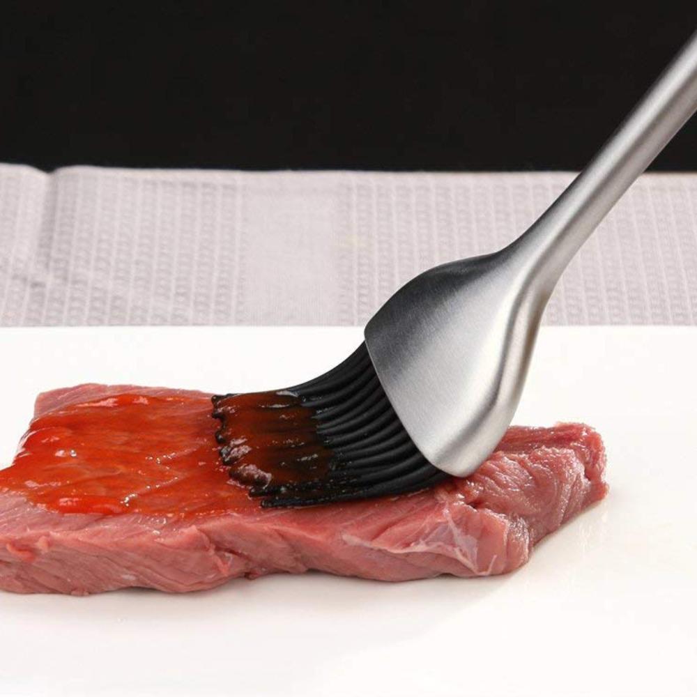 Hollow Handle Pancake Brush Heat Resistant Silicone Oil Brush Multi-Purpose BBQ Brush  Kitchen