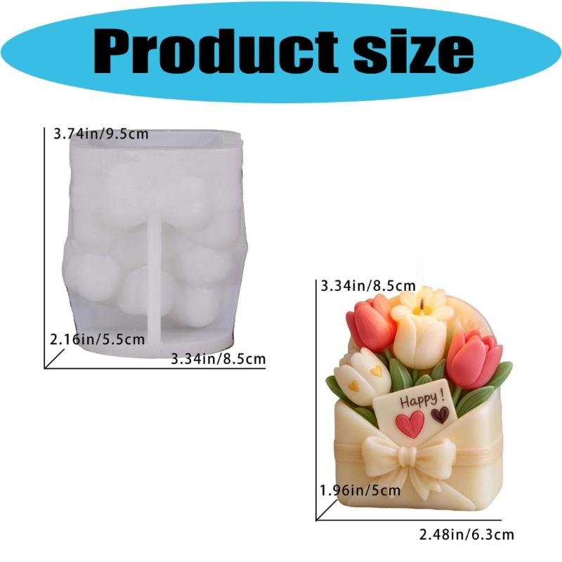 Stampi in Silicone per Candele Floreali Stampo in Silicone a Forma di Cesto Floreale per Candele Sapone Artigianato Decorazione Matrimonio