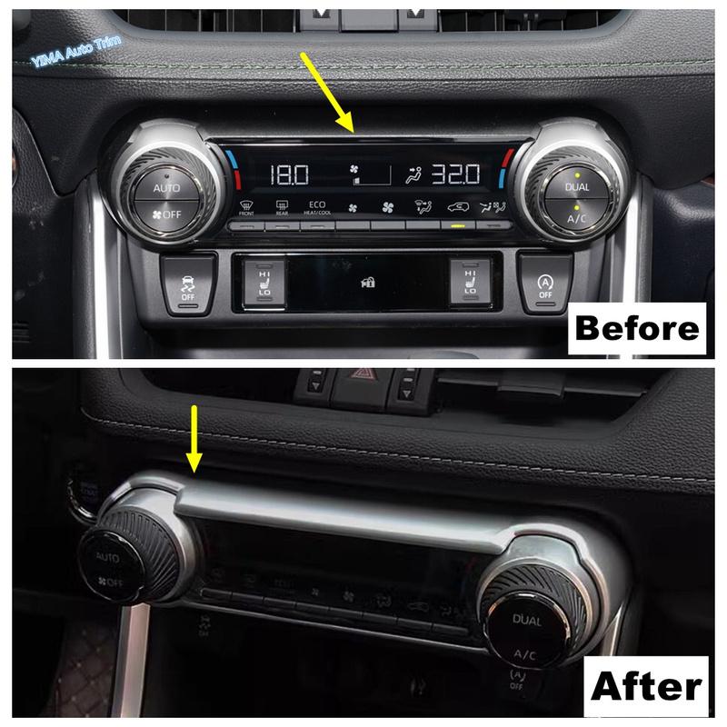 Air Conditioning Knobs Control Panel Fan Speed Button Cover Trim For TOYOTA RAV4 RAV 4 XA50 - 2024 ABS Kit Accessories