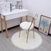 White Fluffy Round Rug - Imitation Wool for Living Room, Computer Chair, or Bedroom 