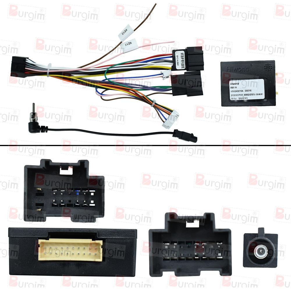 16-контактный жгут проводов для Android-магнитолы Canbus для Saab 93 9-3 2007-2010 Автомобильный стереоэкран Мультимедийный кабель питания Адаптер cable canbus