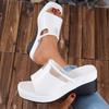 Mote Sommer Kile Tykk Platå Damesandaler Slip On Allsidige Casual Høy Hæl Pluss Størrelse Bred Passform Sandaler med Fotbuestøtte