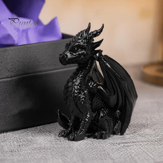 Unique Home Decoration Items 3D Printed Dragon Statue, Winged Figurine, Mythical Creature Creative Desktop Ornaments Sculpture, Office Desk
