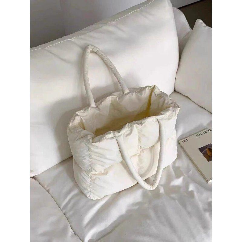 Сумка-тоут - Женская однолямочная сумка - Большой вместимости - Студенческая школьная сумка - Сумка для повседневного ношения - Сумка-кекс белый