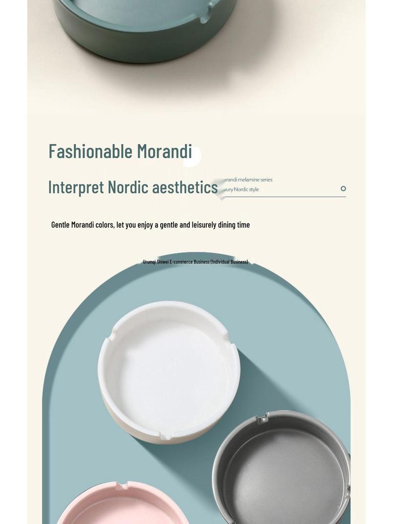 Colorful Drop-Resistant Melamine Ashtray for Hotels, Cafes, Homes, and Bars