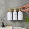 Shampoo and Conditioner Dispenser Set of 3 for Wall Mount,16.9 fl oz Drill Free Shower Soap Bottles with Labels,Refillable Body Wash Dispensers for