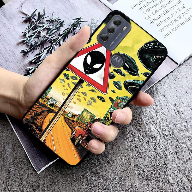 Alien UFO Phone Case for Motorola Moto E7 Plus E32 E20 E40 Edge 20 Lite G22 G52 G20 G30 G100 G60 G50 G10 G Pure G Stylus