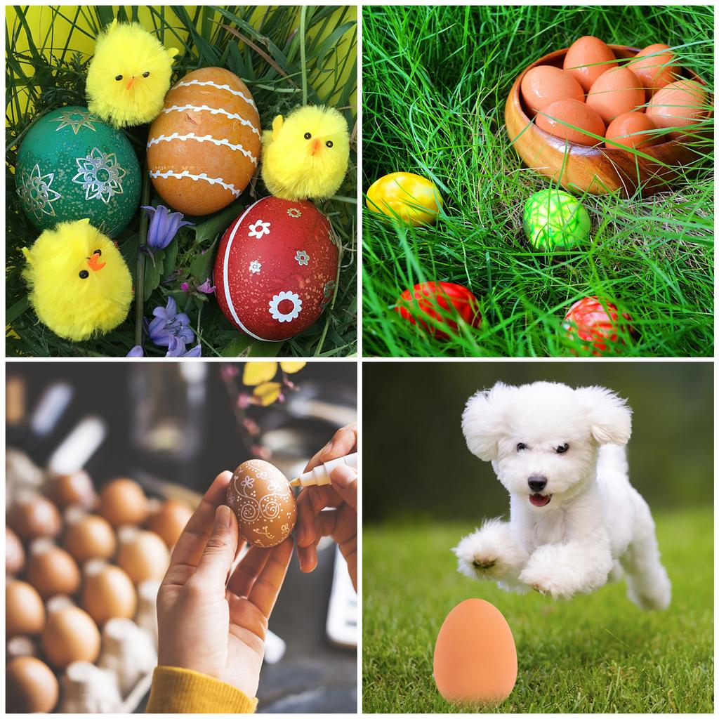 12 Pcs Mini Bouncy Balls Dog Egg Toys Soft Rubber Bouncing Brown Fake Eggs Bulk For Party Favors Funny Pet Toy (55 Mm/2.16 Inch)