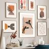 Boho Abstract Black Girl Leaf Rainbow Geometry Wall Art Canvas Painting Nordic Posters And Prints Pictures For Living Room Decor