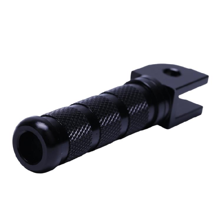 Motorcycle Maintenance Foot Peg Assembly with Forked Mounting End, Knurled Grip Texture and Machined Aluminum Build