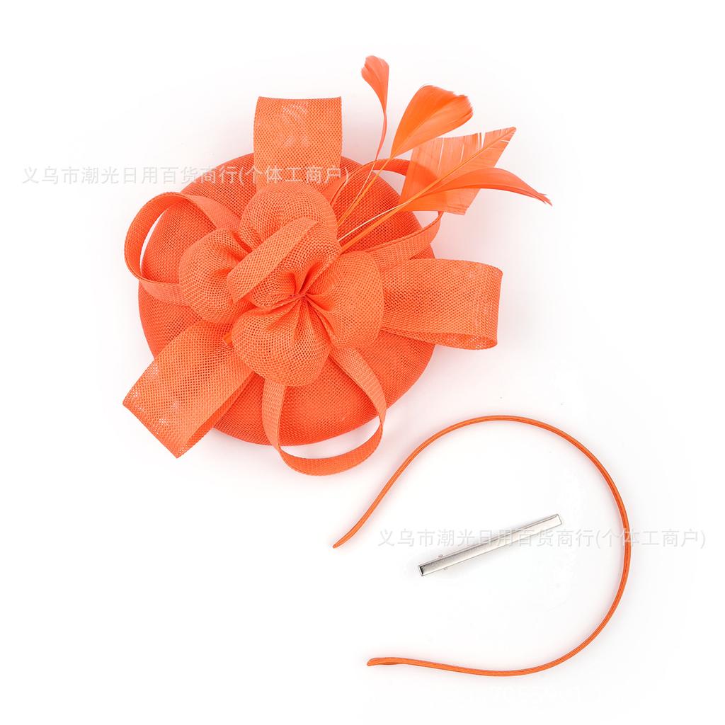New feather headdress bridal hair accessories mesh headdress bridal top hat horse racing festival hemp headdress hair accessories