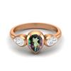 Pear Shape Mystic Topaz Gemstone Rose Gold Plated 925 Sterling Silver Ring