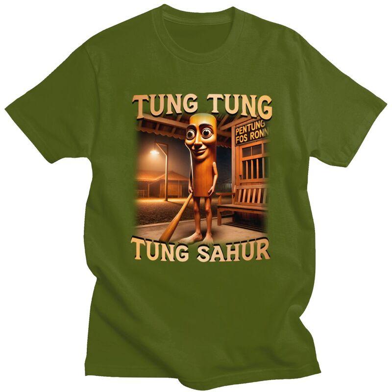 Tung Tung Tung Sahur Italian Brainrot Meme T Shirt for Men Tshirt Casual Sumer Short Sleeve Tee Shirt Loose Fit Clothing Gift