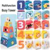 Children's Wooden Busy Tower: Multifunctional Educational Toy for Early Learning, Shape Matching, and Hands-on Skill Development