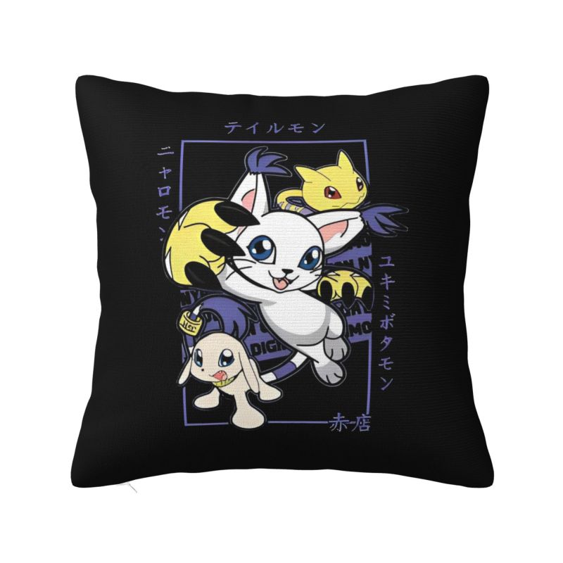 Custom Gatomon Modern Throw Pillow Cover Adventure Anime Chair Cushion