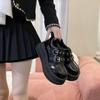 Fashion 2024 New British Style Retro Belt Buckle, Dad's Shoes for Women, Trendy High Rise Ultra Thick Sole Shoes for Women
