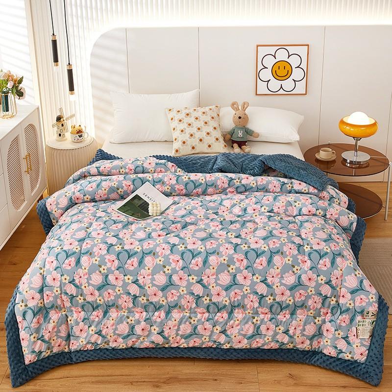 

Doudou Velvet Baby Quilt Soybean Children s Blanket Printed Cotton Autumn and Winter Home Thicken Warm Quilts 150x200cm 1.5kg