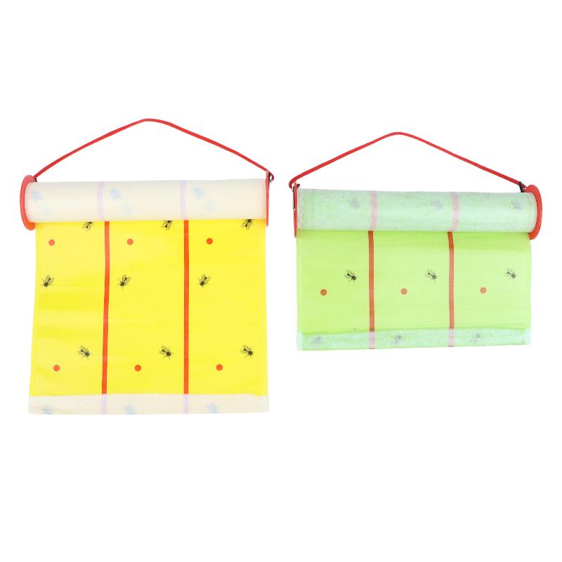 Sticky Fly Trap Roll Strong Adhesive Non-Toxic Hanging Fly Catcher Paper Odor Free for School Canteen Food Shop Pest Control