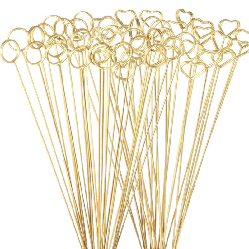 

100-20PCS Floral Card Holder Picks Metal Wire Place Card Holder Picture Holders Photo Stick Clip Floral Picks for Wedding Party 20PCS
