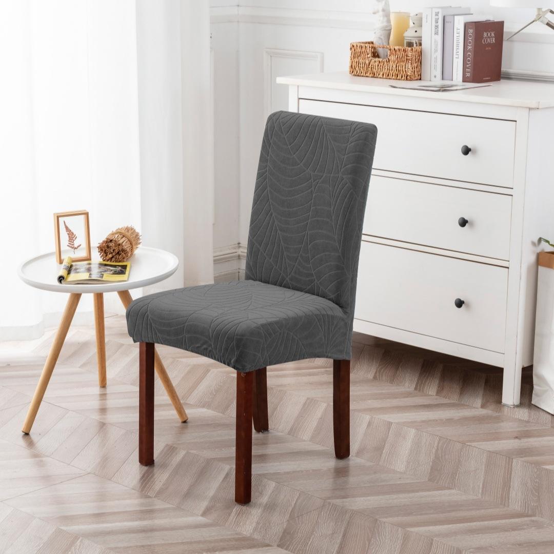 

1/2/4/6pcs Splash-proof Chair Covers Elastic Leaf Jacquard Chair Slipcover for Living Room Kitchen Office Home Decoration 1pc