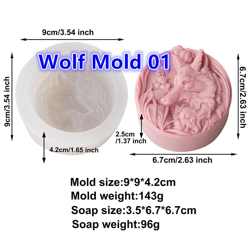 3D Relieff Tiger Ulvehode Modellering Såpeform Dyr Silikonform DIY Duftsåpe Håndlagde Gips Håndverk Hjemmedekorasjon