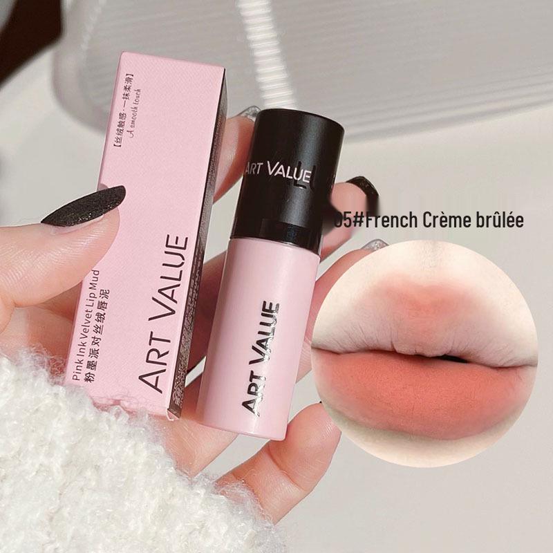 Art Value Velvet Lip Mud: Matte, Leichter, Nicht-Austrocknender Party-Lipgloss in Pink & Schwarz für Vielseitiges Herbst-/Winter-Make-up