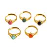 CARLIDANA Ethnic Style Multi-Layered Stainless Steel Ring Versatile High-End Jewelry Gold Plated Colorful Natural Stone Women